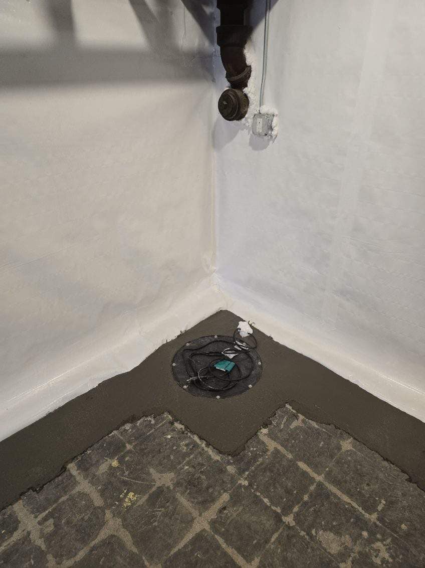 basement floor with new concrete